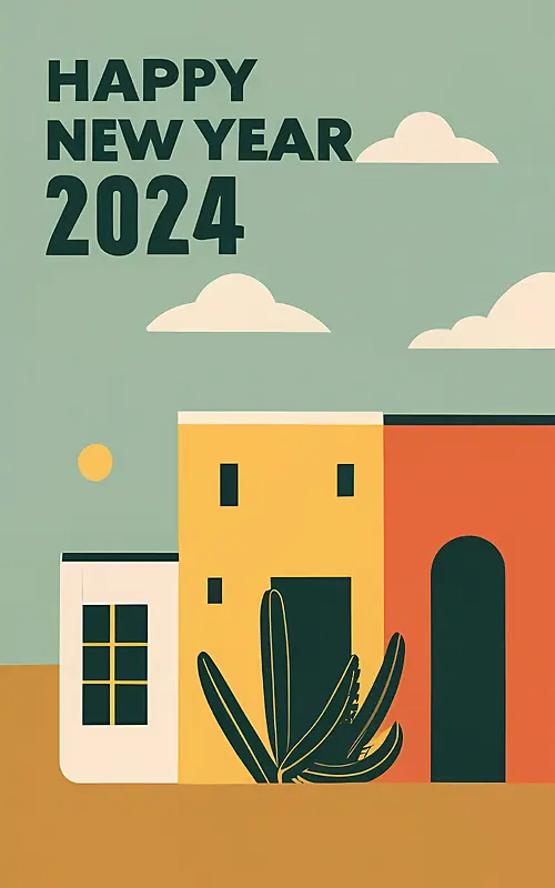 2024新年快乐-几何形状