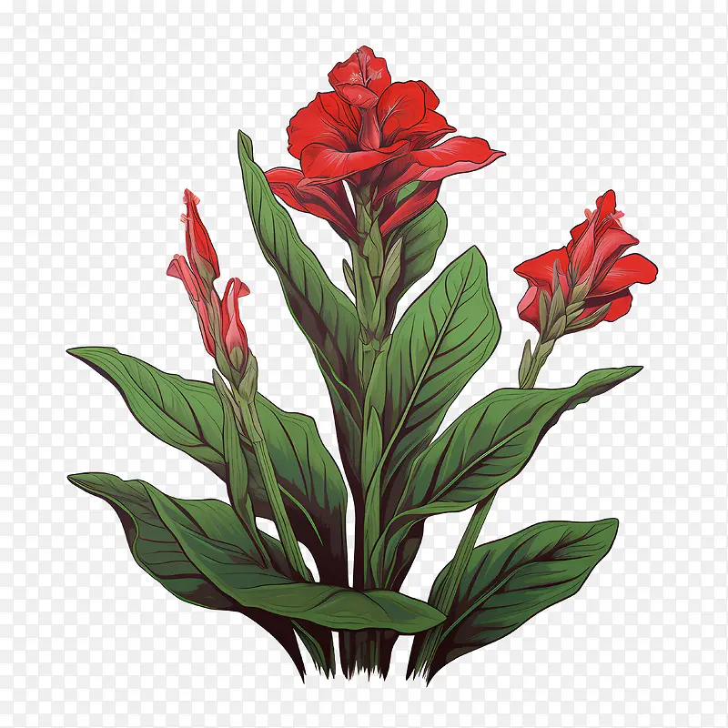 美人蕉-红色的花