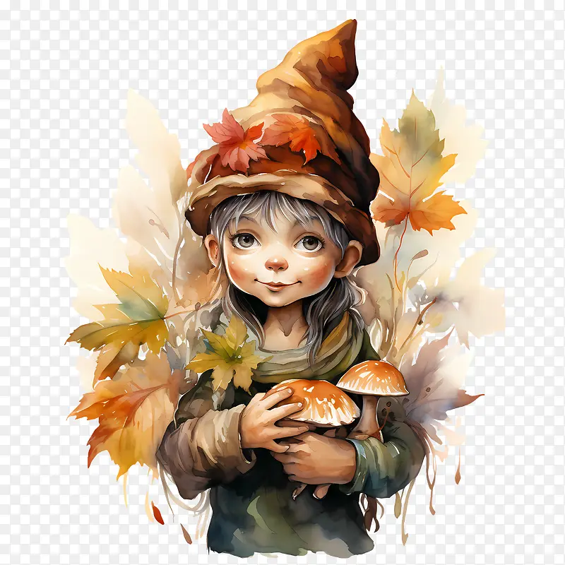 感恩节小精灵-秋天的落叶