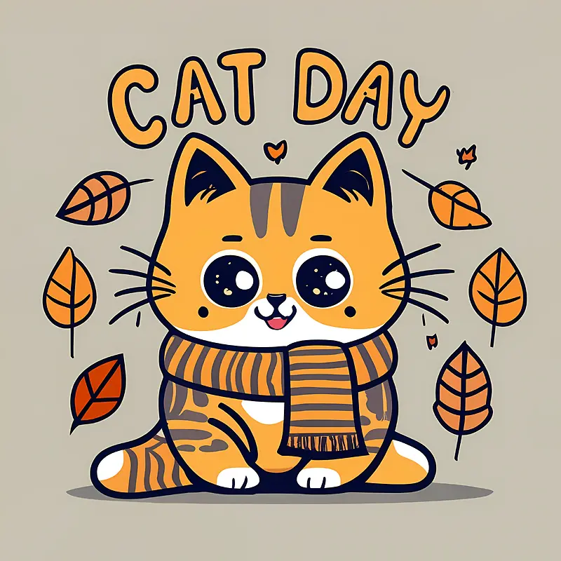全球猫日-全球猫日猫可爱的小猫秋天