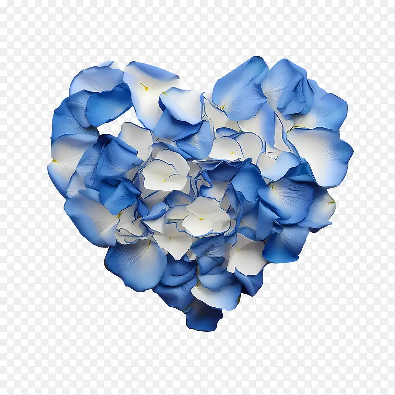 蓝色玫瑰花瓣-心形