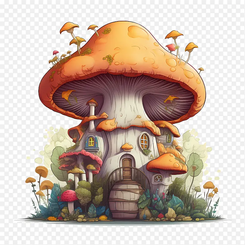 蘑菇屋-蘑菇屋奇幻异想天开的卡通蘑菇屋