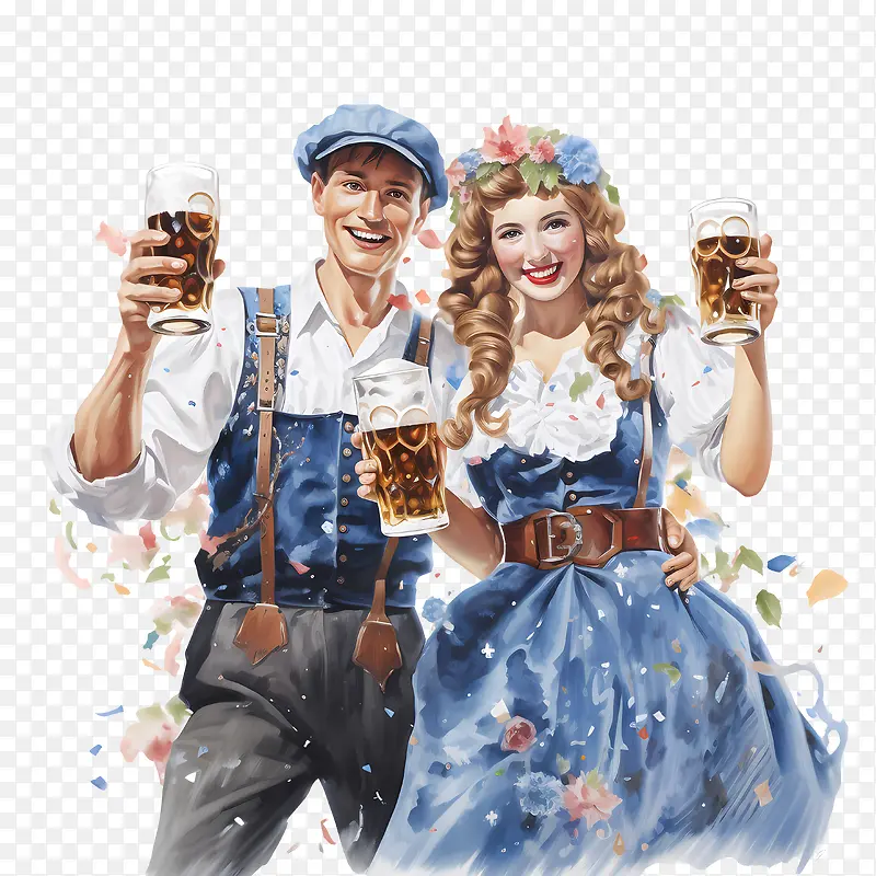 慕尼黑啤酒节-慕尼黑啤酒节啤酒庆祝有趣的人