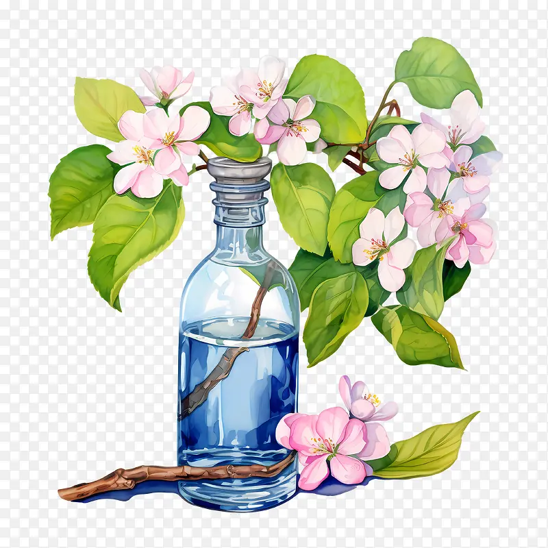 苹果花-苹果花苹果花水彩画春天的花朵盛开