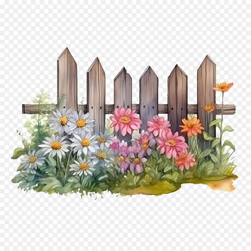 木制花园围栏-木制花园围栏花园花卉栅栏鲜艳的色彩