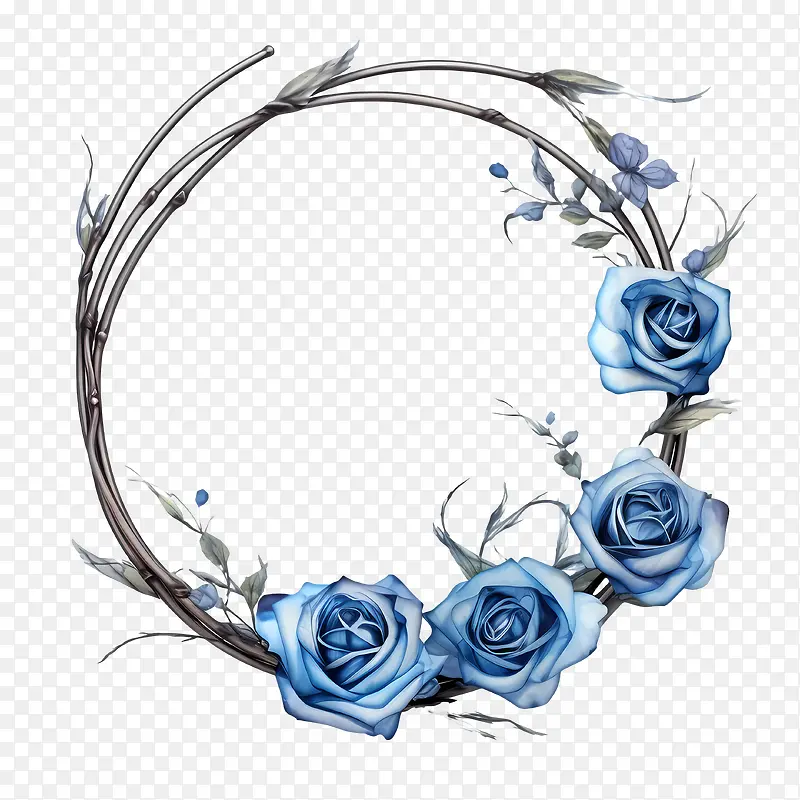 玫瑰花环-玫瑰花环玫瑰花环蓝色花朵
