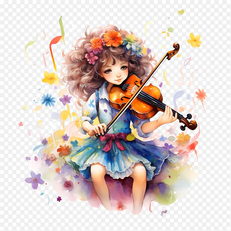 小提琴日-小提琴日可爱女孩音乐小提琴