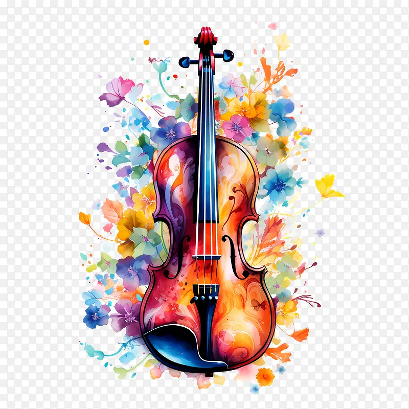 小提琴日-小提琴日小提琴水彩音乐画