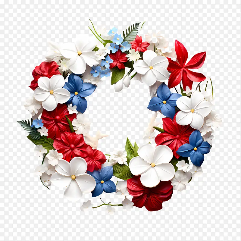 哥斯达黎加独立日-哥斯达黎加独立日花圈鲜花红色白色