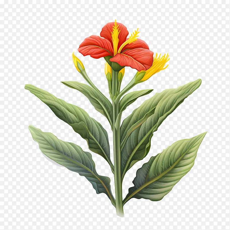 美人蕉-美人蕉花木槿红色粉红色
