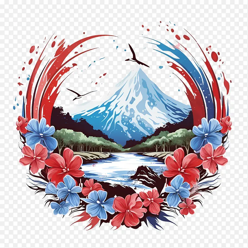 哥斯达黎加独立日-哥斯达黎加独立日山雪水湖