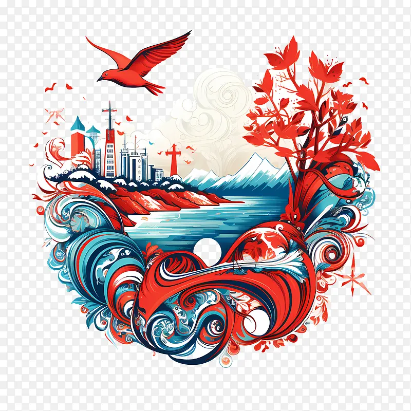 哥斯达黎加独立日-橙色
