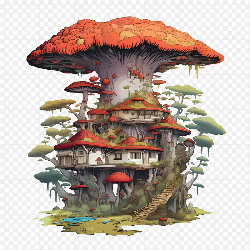 蘑菇屋-蘑菇屋奇幻卡通蘑菇屋