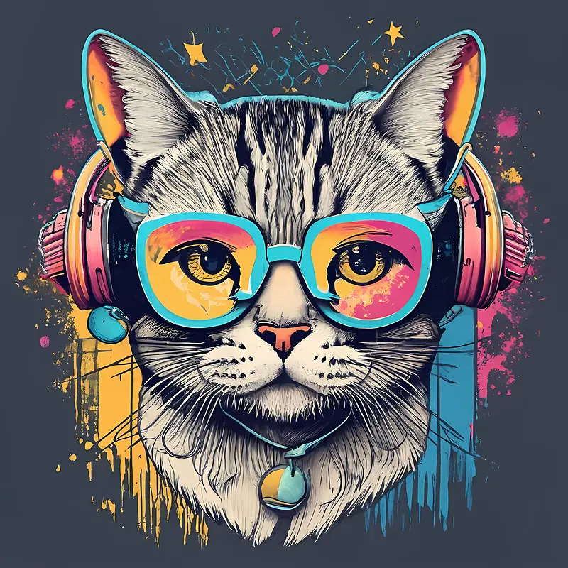全球猫日-眼镜