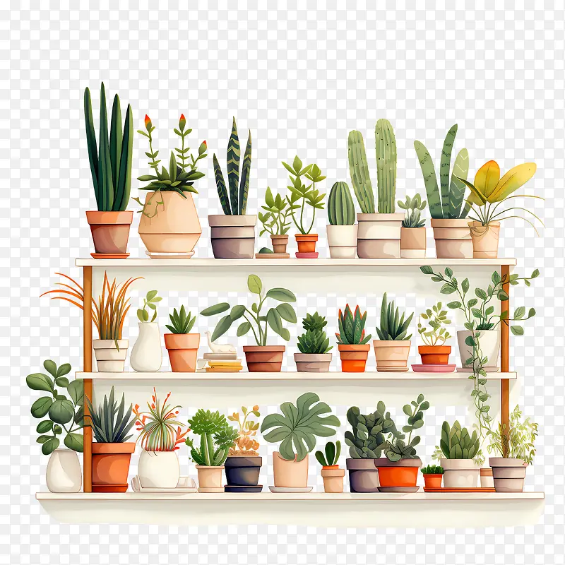 室内植物欣赏日-室内植物欣赏日盆栽植物架子上的盆栽植物绿化