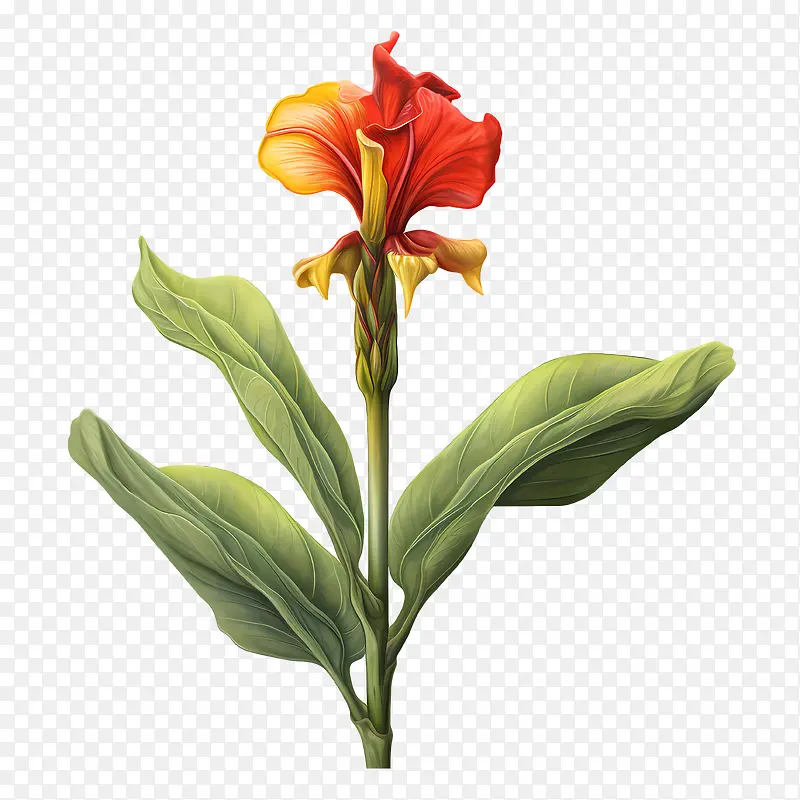 美人蕉-美人蕉花充满活力的多彩花瓣