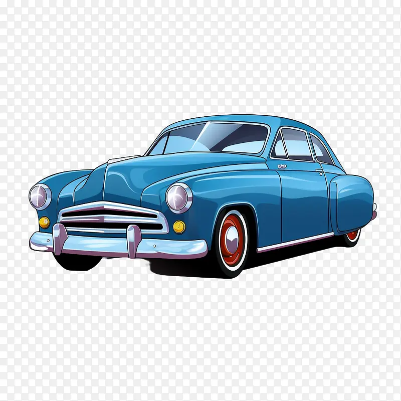 老爷车-老爷车经典汽车老爷车美国汽车蓝色汽车