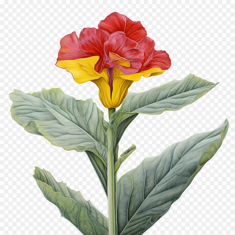美人蕉-美人蕉花红黄色花瓣