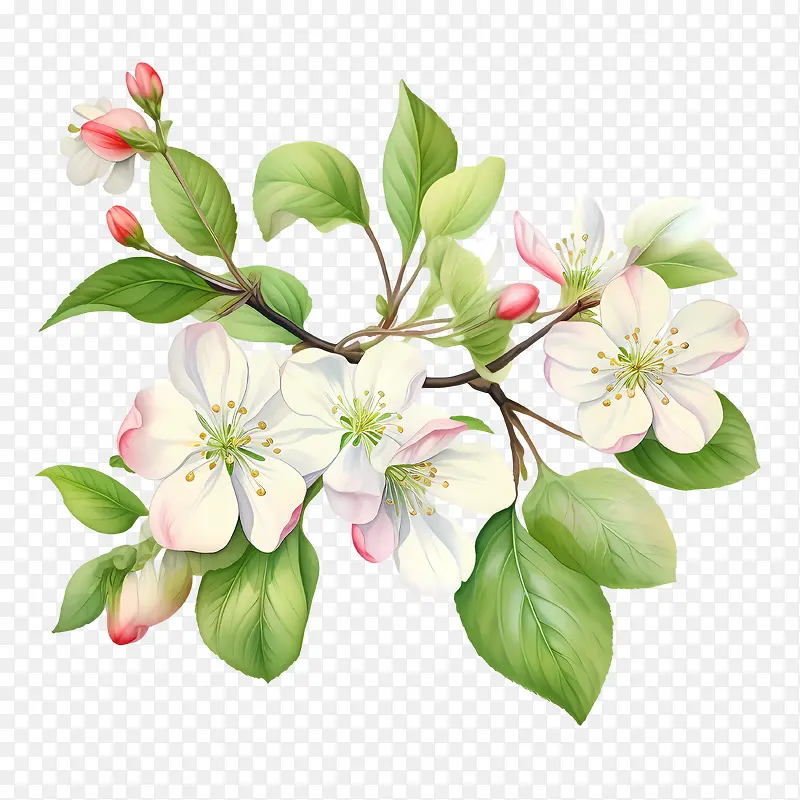 苹果花-苹果花苹果花树枝开花开花