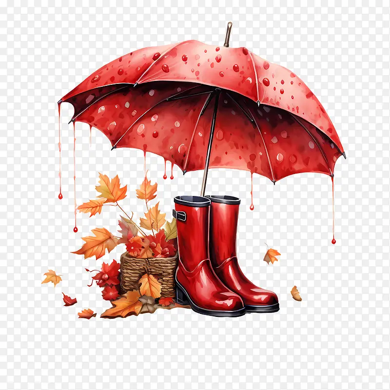秋雨-落叶