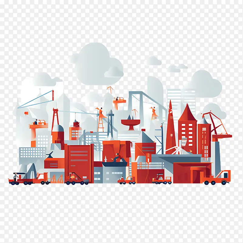 制造日-制造日工业城市城市景观建筑工地摩天大楼