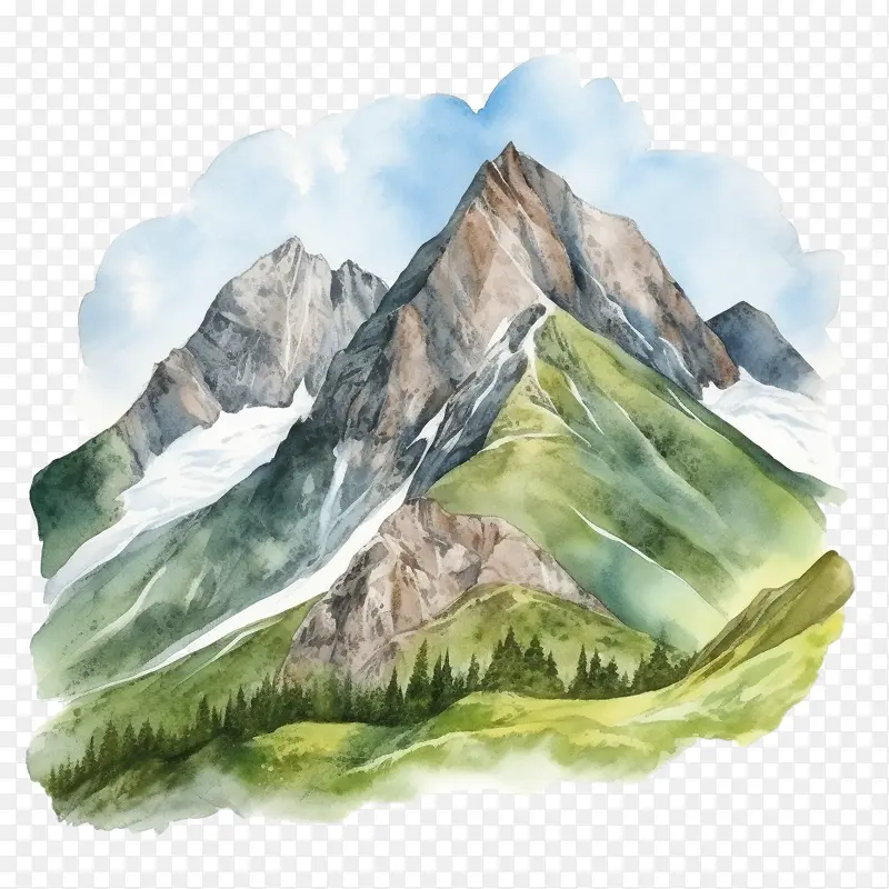 山林-山林多山雪景崎岖