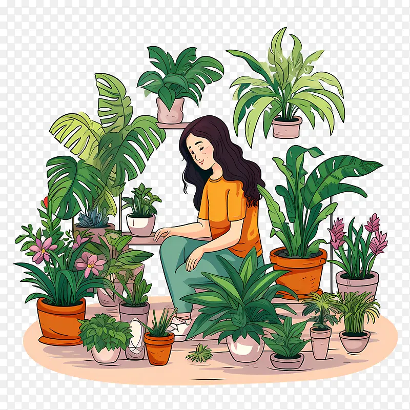 室内植物欣赏日-室内植物欣赏日女性室内植物盆栽家居装饰
