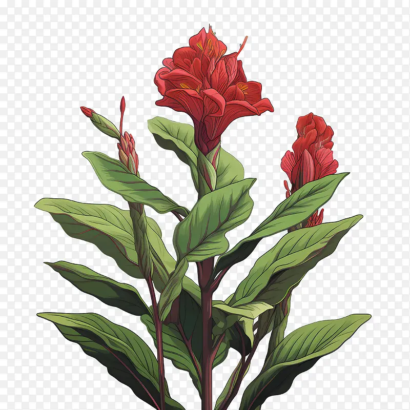 美人蕉-红色的花