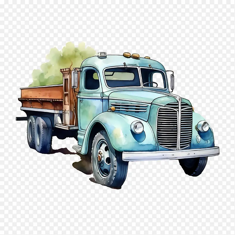 老式卡车-老式卡车旧卡车蓝色卡车经典卡车老式卡车