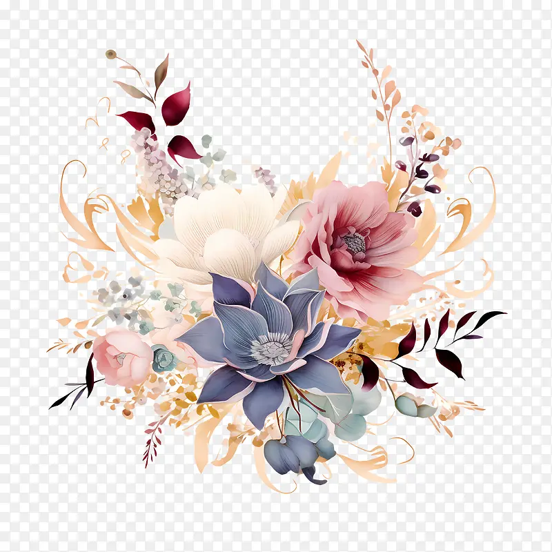 婚礼花艺请柬设计-插花