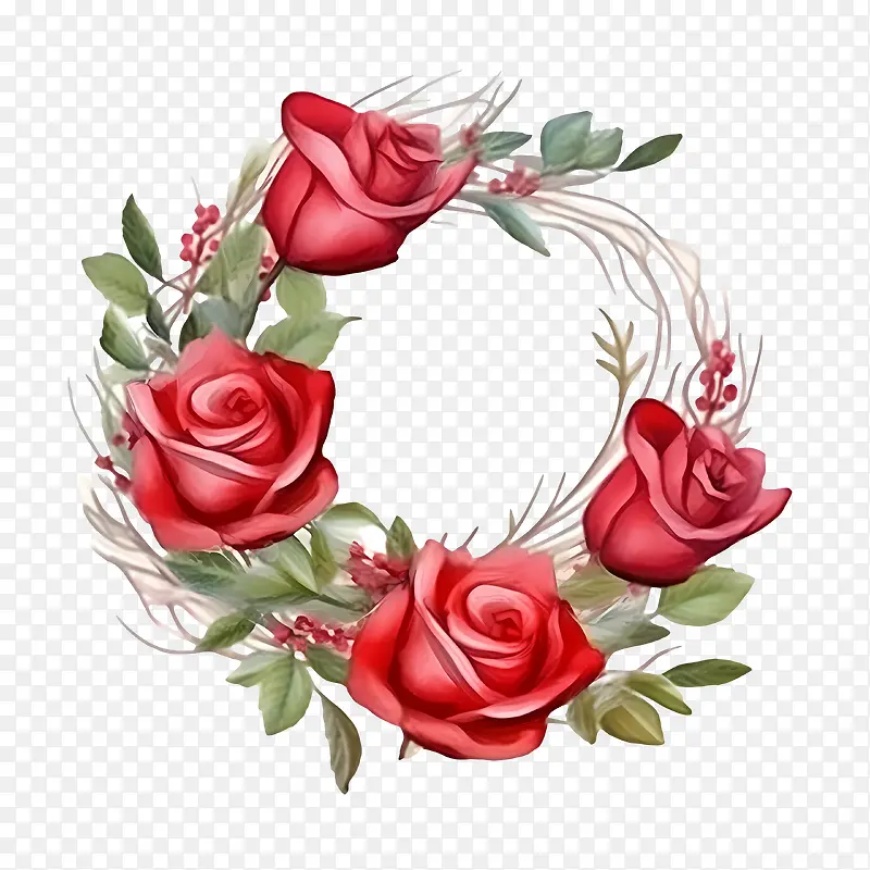 玫瑰花环-红玫瑰