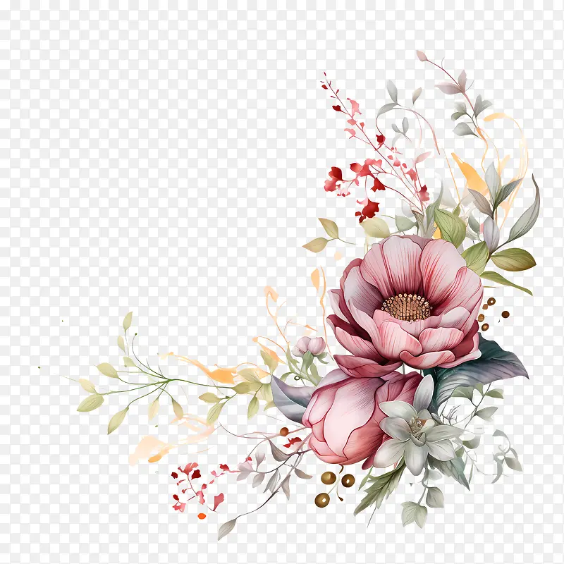 婚礼花艺请柬设计-插花