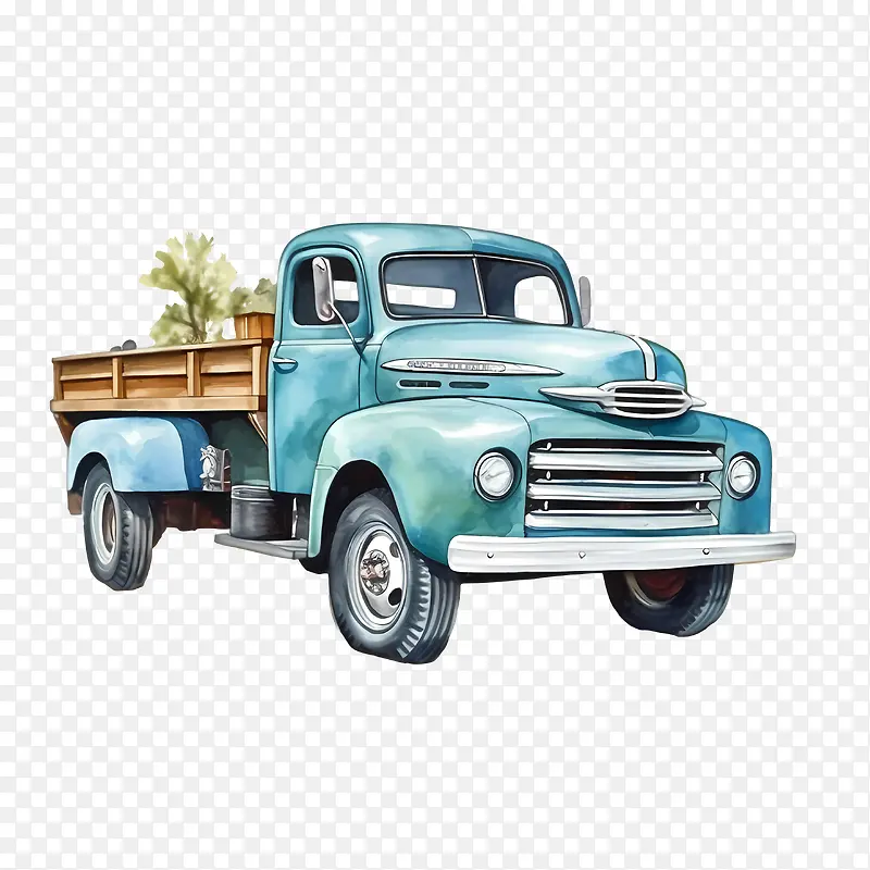 老式卡车-老式卡车旧卡车农用卡车蓝色卡车老式卡车