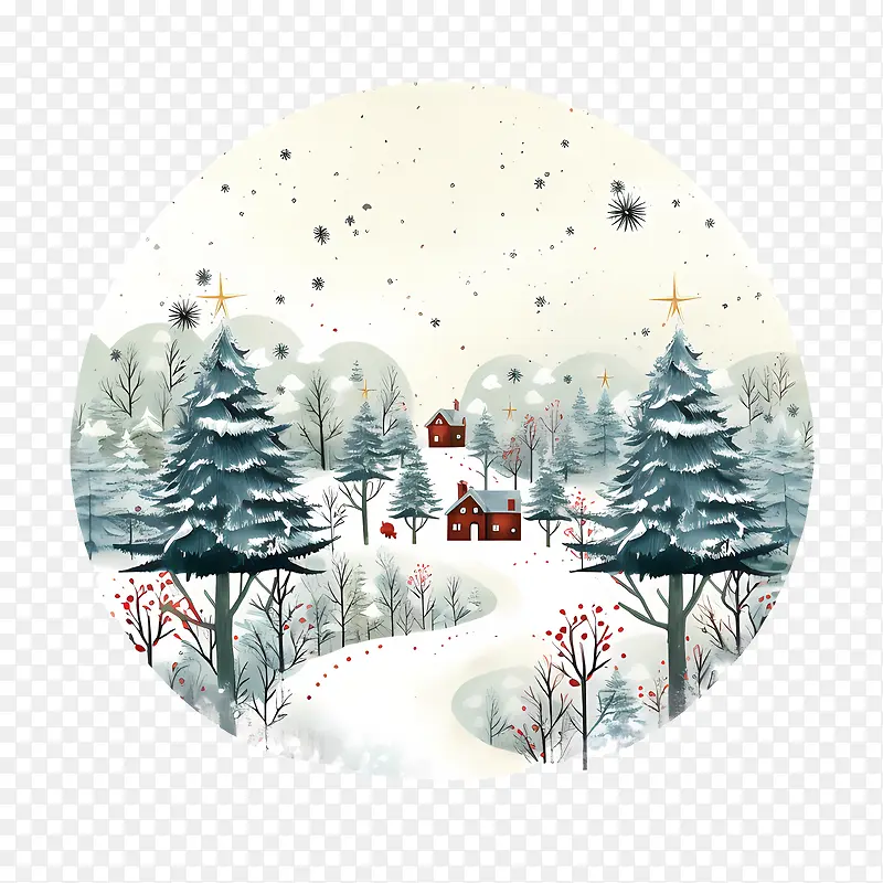 圣诞贺卡日-冬季景观