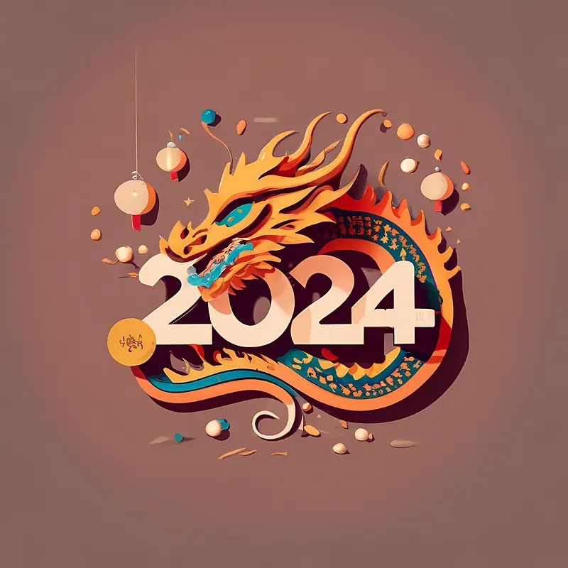 2024年新年快乐-农历新年插画