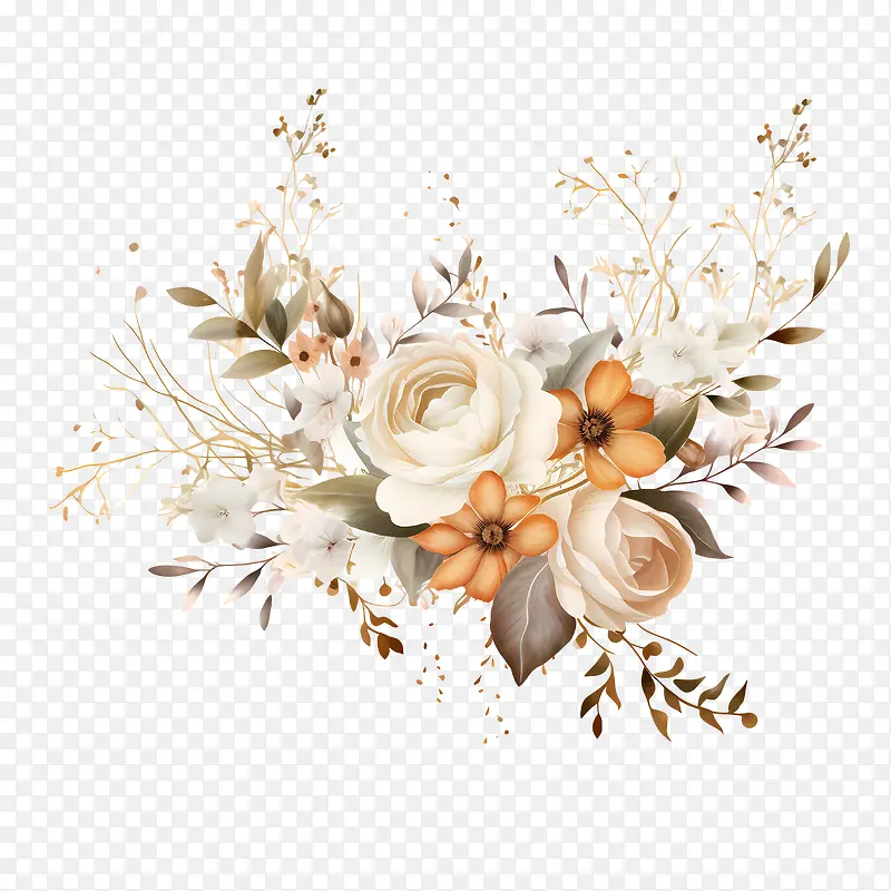 婚礼花艺请柬设计-白玫瑰