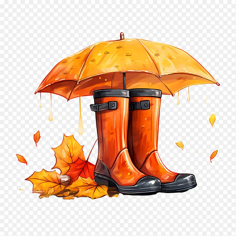 秋雨-橙色