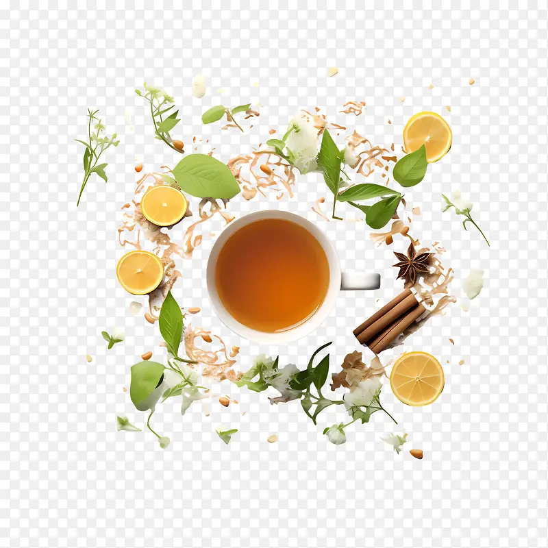 国际茶日-国际茶日茶叶香料黑色背景