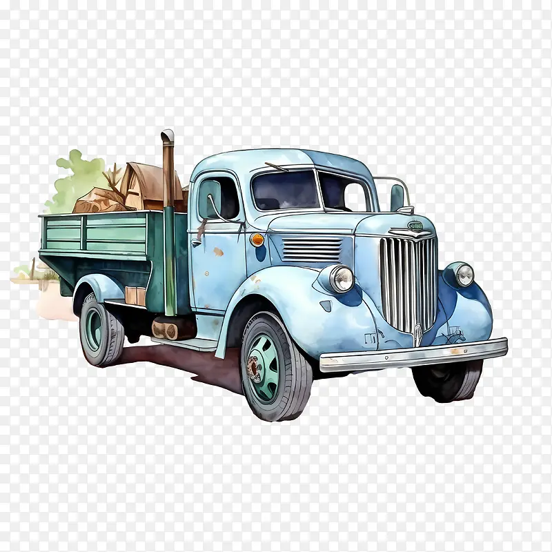 老式卡车-老式卡车卡车复古经典蓝色