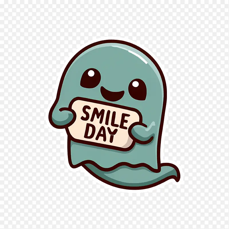 世界微笑日-世界微笑日幽灵般的可爱有趣的可爱