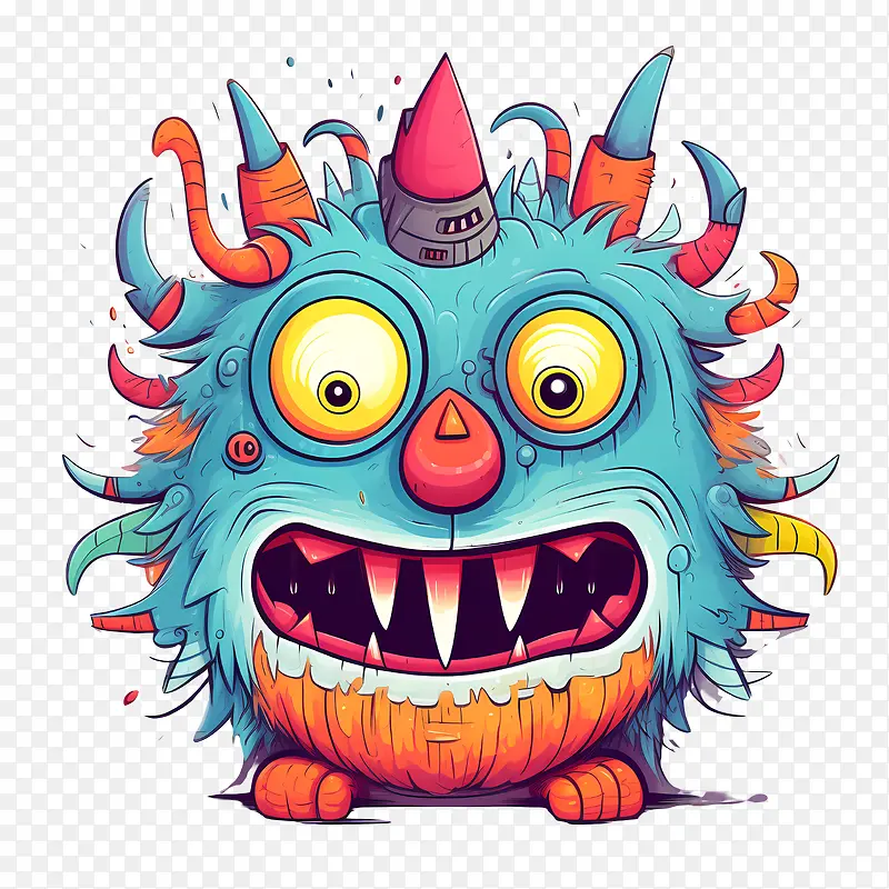怪物-怪物可爱有趣的卡通多彩