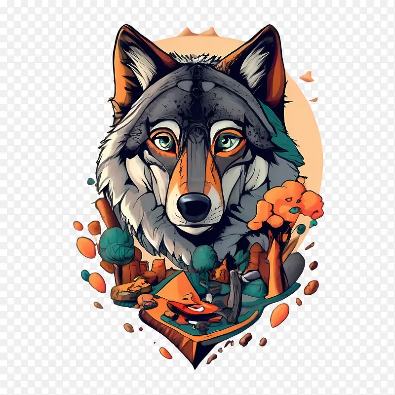 狼头-狼头狼森林景观山