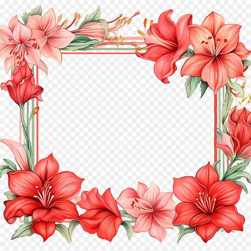 孤挺花花-花框