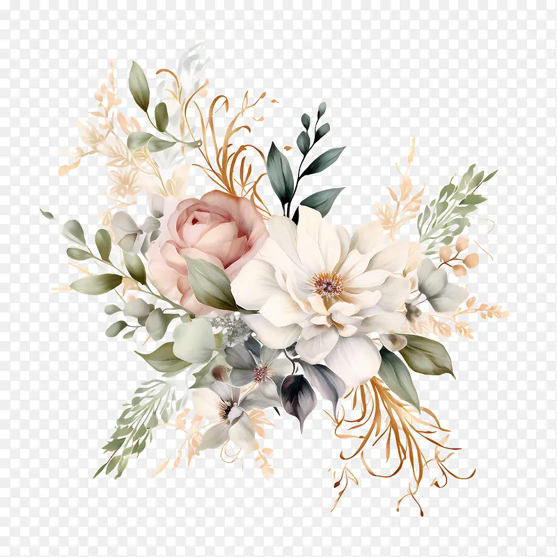 婚礼花艺-婚礼花艺白色粉色绿色黑色