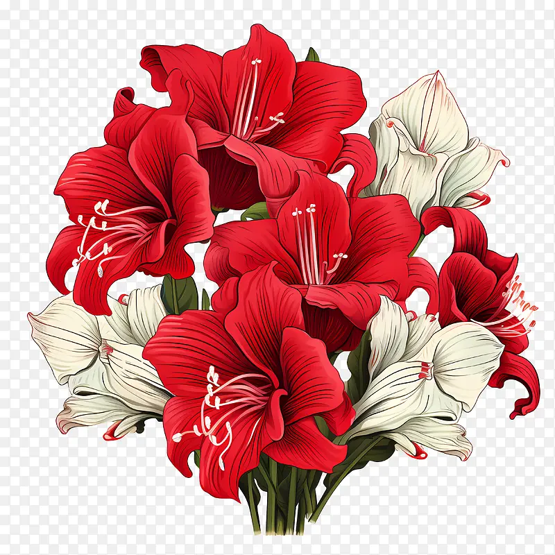 孤挺花-孤挺花花红花花束白花插花