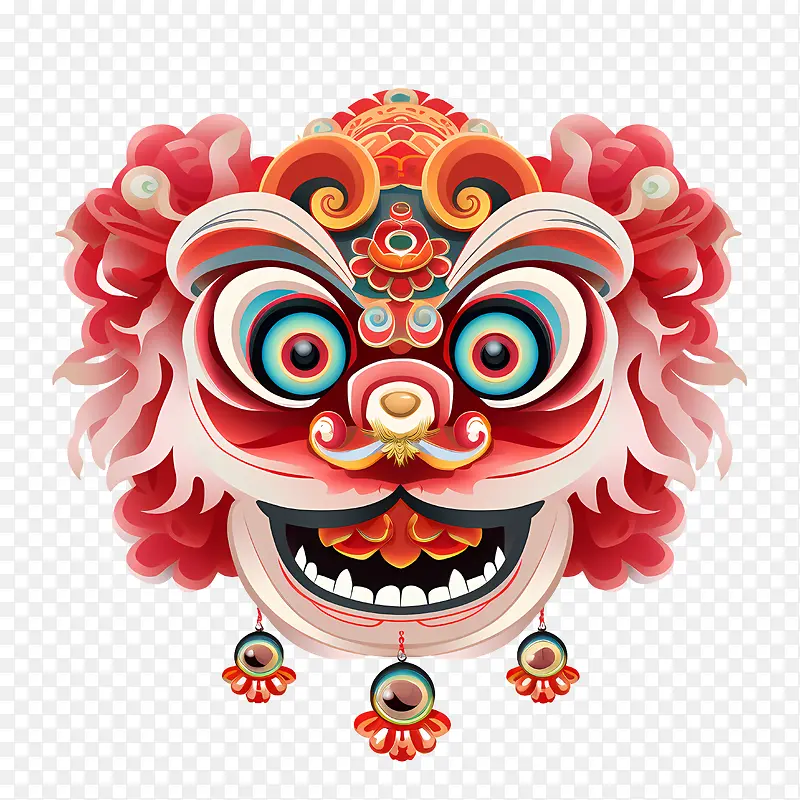 中国舞狮头-橙色
