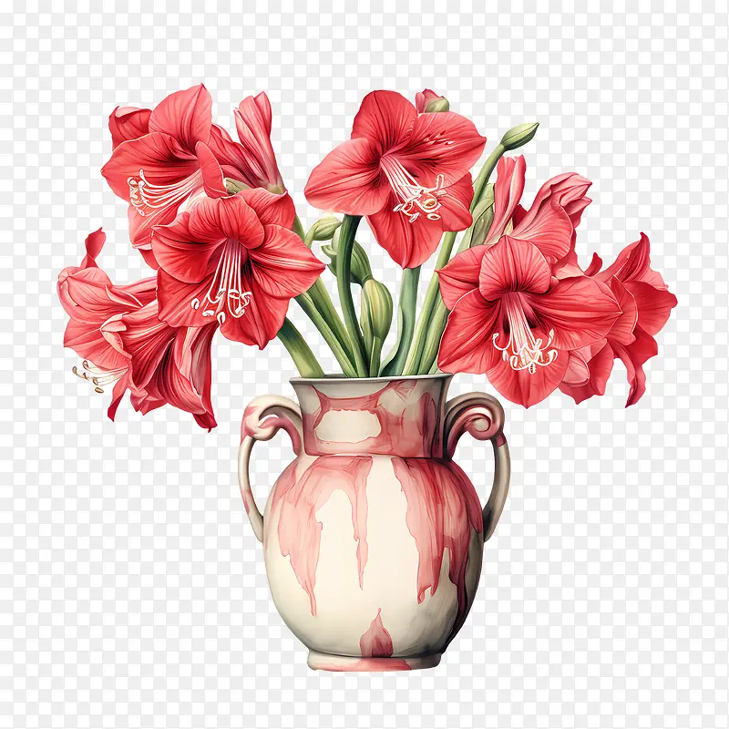 孤挺花-孤挺花花花瓶粉红色红色