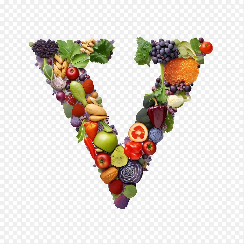 世界素食日-世界素食日水果蔬菜字母形状