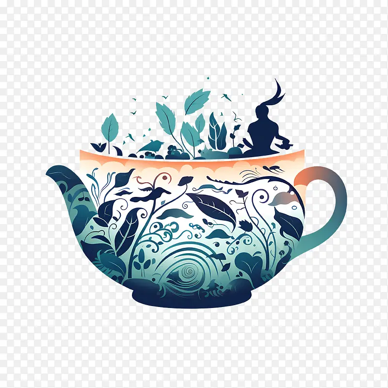 国际茶日-花卉图案