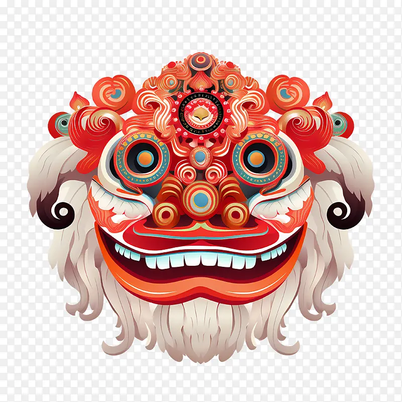 中国舞狮头-中国舞狮头狮子头动物野生动物面具